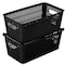 Simplify Slide 2 Stack It Small Storage Tote Baskets in Black, 2PK 25934-BLACK - alternate 1